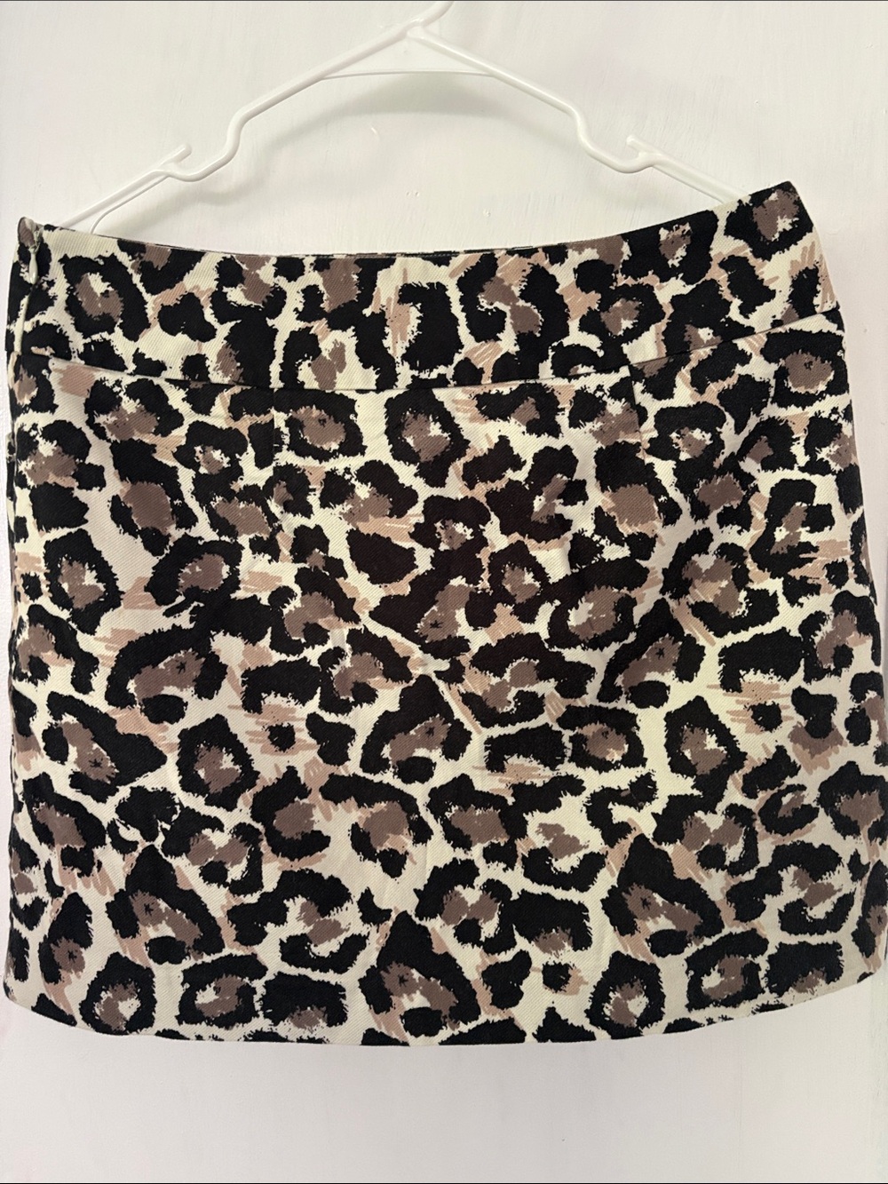 LOFT Leopard Print Mini Skirt in Black, Brown, Cream